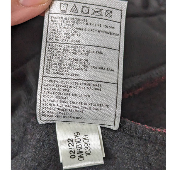 NWT Softshell Stretch Fleece Lined Jacket Full Zip + Zip Pocket Maroon Black L - Picture 7 of 11